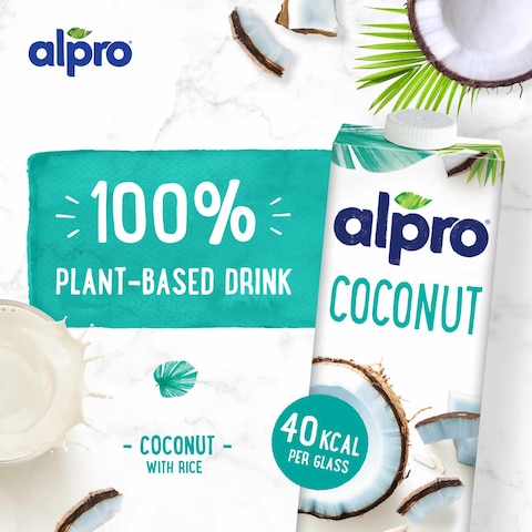 Alpro Drink Coconut Original Dual Pack (1L x 2), 100% Plant Based And Dairy Free, Naturally Free From Lactose