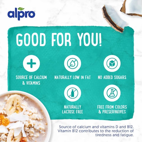 Alpro Drink Coconut Original Dual Pack (1L x 2), 100% Plant Based And Dairy Free, Naturally Free From Lactose