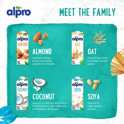 Alpro Drink Coconut Original Dual Pack (1L x 2), 100% Plant Based And Dairy Free, Naturally Free From Lactose