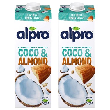 Alpro Coconut Almond Drink, 100% Plant-Based, Lactose &amp; Dairy Free  1L Pack of 2