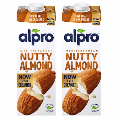 Alpro Almond Drink, 100% Plant-Based, Lactose Free  1L Pack of 2