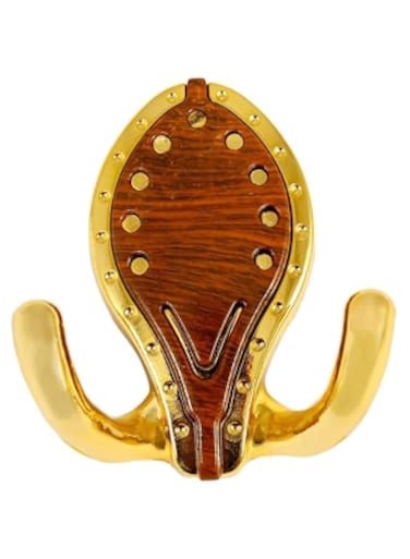 Plastic Wall Double Hook, Gold Ahk4N$_$373