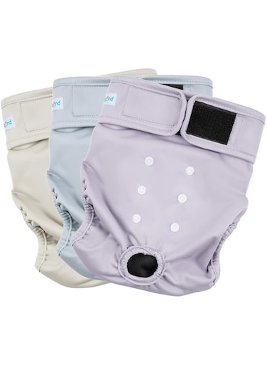 Paw Legend Washable Reusable Female Dog Period Diapers for Heat Doggie Puppy Diapers for Female Dogs (3 Pack, X-Small)