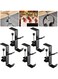 2 in 1 Garland Stocking Hangers, No Drill Garland Fireplace Stocking Hanger, Adjustable Heavy Duty Garland Hanger and Stocking Mantel Holders with 2 Hooks for Home Christmas Decoration (5PCS-Black)