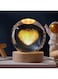 Goodern 3D Crystal Ball Night Light Clear Galaxy LED Light with Wooden Base Glass Ball Ornaments Nightlight Decolamp with Touch Switch Light Decorative Lamp Gifts for Home Desktop Decor-Heart-Shape