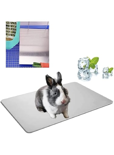 Excefore Rabbit Cooling Pad, 11.8x7.9inch Hamster Cooling Mat, Pet Cool Plate Ice Bed for Hamster Guinea Pig Chinchilla Bunny Kitten Cat, Summer Cooling Mat for Small Pets
