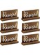 BPA&reg; Wooden Reserved Signs for Tables (6-Pack, Brown); Rustic Real Table Signs with Sign Holders for Weddings, Special Events, and Restaurant Use