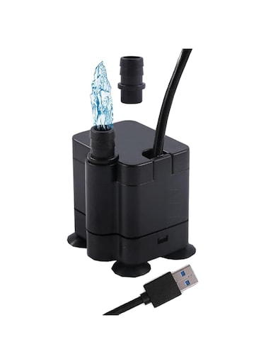 مضخة مياه صغيرة باليو إس بي (180 لتر/ساعة - 3 واط) - مضخة أحواض فائقة الهدوء مع كابل طاقة 1.5 متر - للنوافير، التماثيل المائية، الأنظمة الزراعية، البرك، وأحواض الأسماك الصغيرة