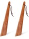 2 Pieces 9.8 inches Teak Wood Spatula Flat Wooden Turner Wood Flipper Cooking Utensil Egg Scraper for Kitchen