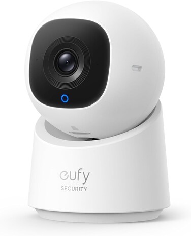 eufy Security Indoor Cam C220, 2K Resolution Security Camera with 360&deg; PTZ, Plug-in Security Indoor Camera with 2.4G Wi-Fi, Human/Motion AI, Night Vision, AI Tracking, HomeBase S380 Compatible