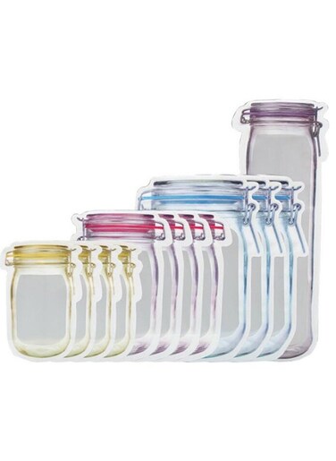 12-Pack Zipper Bag Food Storage Snack Sandwich Zipper Bag, Reusable Airtight Food Storage Bag, Leak-Proof Food Storage Bag 3 Styles Different Sizes