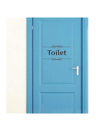 Spoil Your Wall Cute Toilet Sticker for Doors   Arts Home Decor Decals   Size 40x25cm BLACK