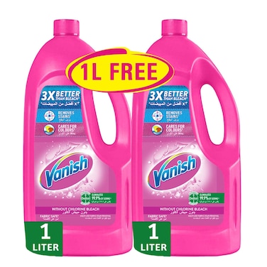 Vanish Liquid Fabric Stain Remover 1L+1L FREE - Coloured &amp; White Clothes