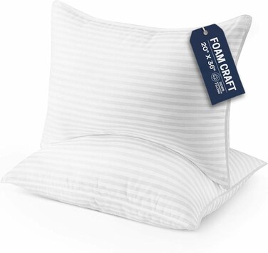CRAFT King Size Bed Pillows - Pack of 2, Down Alternative Cooling Pillows for All Sleep Positions