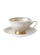 Textured Gold Thread Coffee Cup And Plate Multicolour 220ml