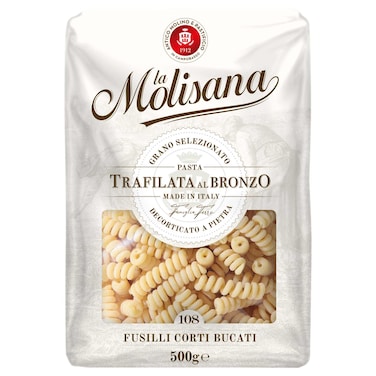 La Molisana Number 108 Trafilata Al Bronzo Fusilli Corti Bucati, 500g
