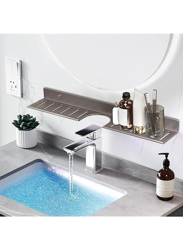 Bathroom Storage Rack, Sink Rack, Universal Over Sink Storage Rack Wall Mounted - Aluminum Storage Rack Bathroom Accessories for Bathroom Vanity (40CM)