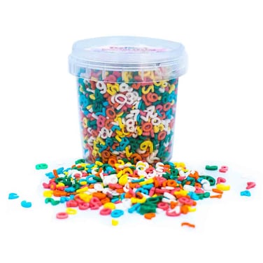 Deliket Number Shapes Cake Decoration Sprinkles, 80g