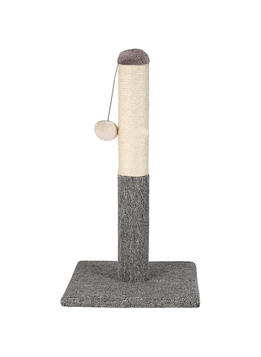 Supwish Cat Scratching Post Sisal Durable, Cat Scratch Post Tree with Hanging Ball Toy, Cat Scratcher for Indoor Cats and Kittens (Grey + Beige)
