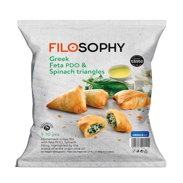 Filosophy Greek Feta PDO and Spinach Triangles, 500g