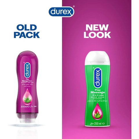 Durex Play Massage 2 in 1 Lubricant, Aloe Vera Soothing 200 ml 