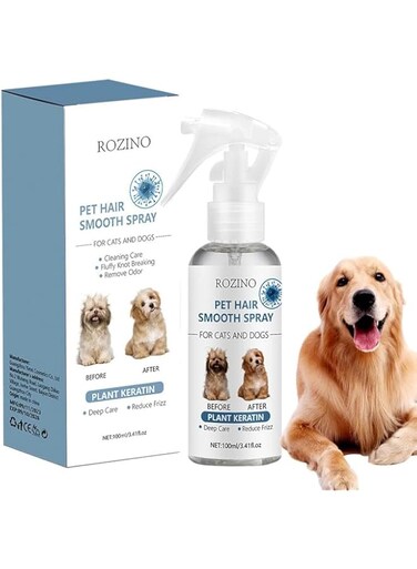 FDTY Dog Detangler Spray Dematting 100ml Leave-In Matted Hair Conditioner Spray Eliminate Stctic Pet Grooming Accessories For Matted