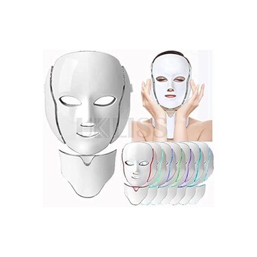 MUNTAQI 7 Color LED Light Therapy Facial Mask &ndash; Skin Rejuvenation Beauty Device for Anti-Acne, Wri