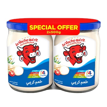 La Vache qui rit Cream Cheese Jar, Rich in Calcium, Vitamin A and D, 2x500g