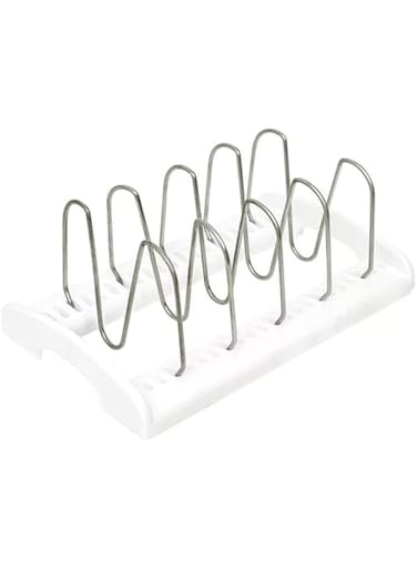 AMERTEER Expandable Pot &amp; Pan Organizer With Adjustable Dividers - Anti-Slip Pot Lid Rack For Cabinet, Space-Saving Kitchen Storage For Cookware &amp; Plates - Ideal For Countertop And Pantry Organization