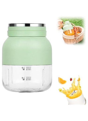 KASTWAVE Ostmars Blender Cup, Ostmars Juice Maker Rchargeable Portable Blender Cup with 10 Blades, 30 Second Fruit-Crushing Power, 27 Oz Drink Juicing Cup, 2 in 1 Household Juicer, Green 1pcs