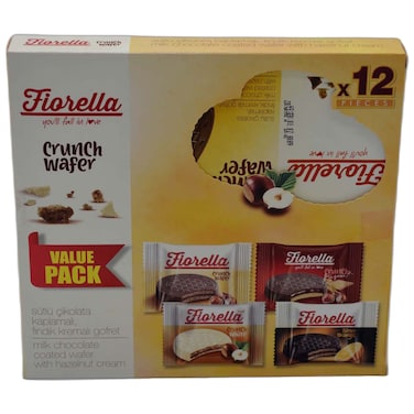 Fiorella Crunch Wafer Assorted Chocolate Coated Wafers, 20g,Pack of 12
