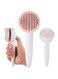 Cat Brush for Shedding, Cat Hair Brush for Indoor Cats, Pet Grooming Brush with Release Button, Self Cleaning Brush for Dogs Small Medium Large Breeds, with Massage Brush Teeth