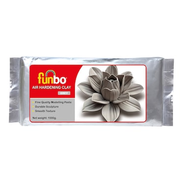 Funbo Air Hardening Clay, Grey, 1000g