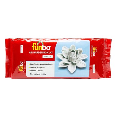 Funbo Air Hardening Clay, White, 1000g