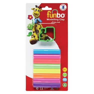 Funbo Modelling Clay, 100g, 8 Colours with Mould