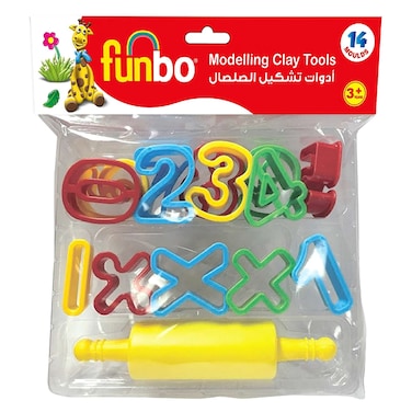 Funbo Modelling Clay Tools Numeric Letters, 14 PCS with Roller