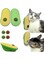 Okeiie Cat Self Groomer with Catnip, 2 Pcs Catnip Toys Balls Stick on Wall, Wall Corner Scratcher Comb,Grooming Massage Brush, Catnip Wall Balls for Cats Lick, Cat Corner Brush Wall (Green)