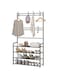 Showay Coat Rack Shoe Rack,Storage Shelf With 4-Tier Shoe Organize ,Clothes Rack With 8 Hooks Hanging, Entryway Hall Trees Hanging And Storage(Black), 30621Nu-P