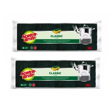 Scotch-Brite Classic Nail Saver Scrub Sponge Black  8 PCS Pack of 2