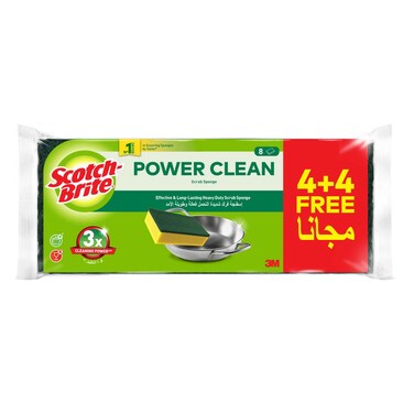 Scotch-Brite Heavy Duty Laminate Scrub Sponge Green 8 PCS