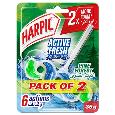 هاربيك أكتيف فريش ووتر معطر حافة المرحاض برائحة غابة الصنوبر، حزمة من 2 × 35 غرام