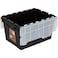 Cosmoplast Utility Storage Box With Lid Black And White 55L