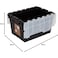 Cosmoplast Utility Storage Box With Lid Black And White 55L