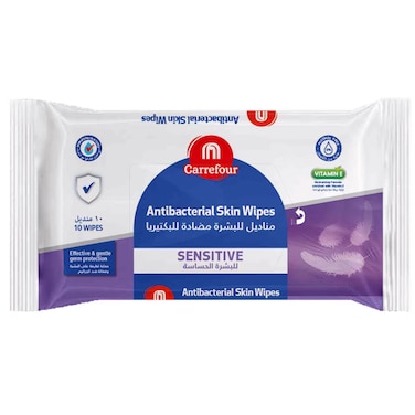 Carrefour Anti-Bacterial Skin 10 Wipes