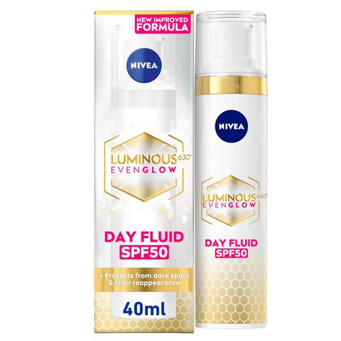 نيڤيا لومينوس 630 إيفن جلو، سائل يومي للوجه بعامل حماية SPF 50، 40 مل