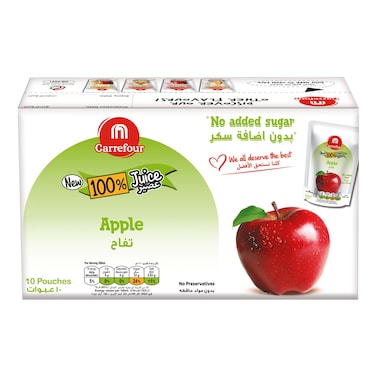 Carrefour Apple Juice, 200ml Pack of 10