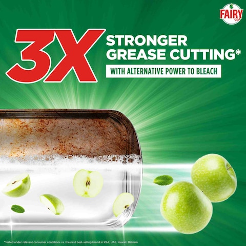 Fairy Max Plus Fruity Green Dishwashing Liquid Soap With Alternative Power To Bleach 600ml