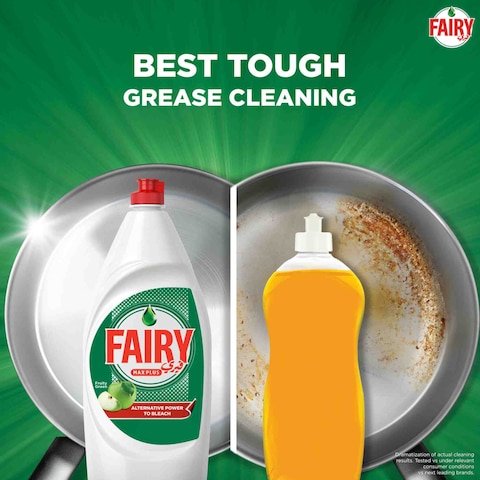 Fairy Max Plus Fruity Green Dishwashing Liquid Soap With Alternative Power To Bleach 600ml