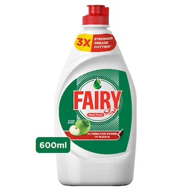 Fairy Max Plus Fruity Green Dishwashing Liquid Soap With Alternative Power To Bleach 600ml