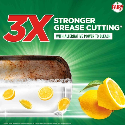 Fairy Max Plus Lemon Dishwashing Liquid with Bleach Alternative Power 1.25L